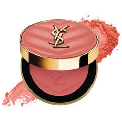 YSL blush compact with pink blush and visible brand logo on a white background